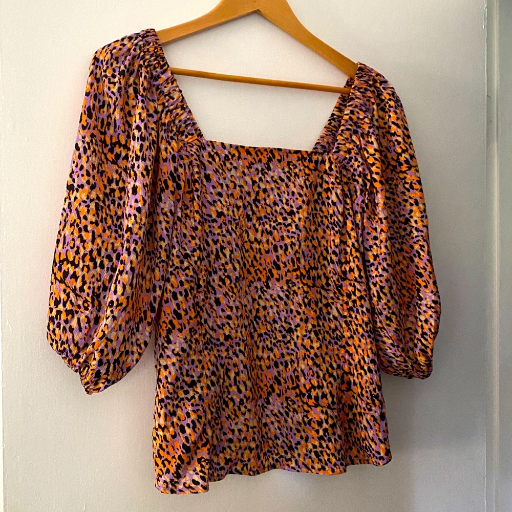 Scoop NYC Square Neck Animal Print Top